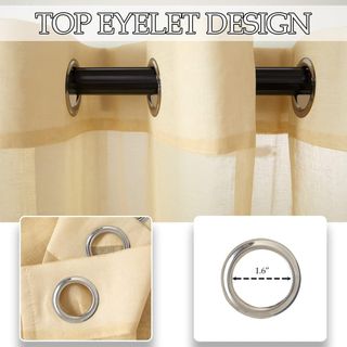 NUEVAS Cortinas de gasa tipo lino beige 140x225cm