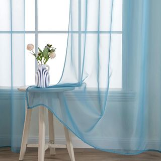 NUEVAS Cortinas de gasa turquesa 245x140cm