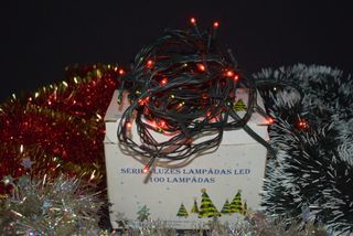 Decoração- lote de Natal- luzes led mult. +3 fitas