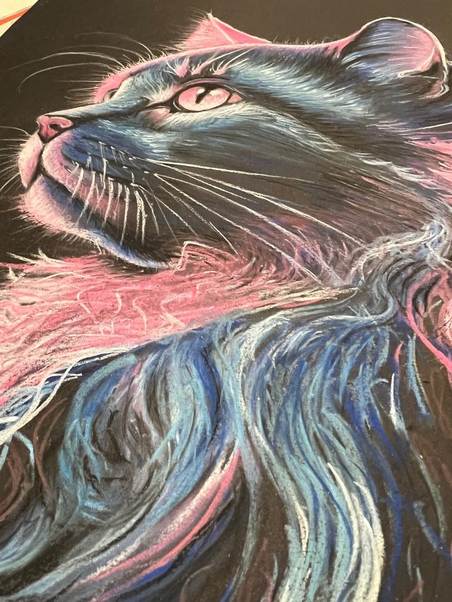 GATO A (Cuadro pintado mano) C Muñoz