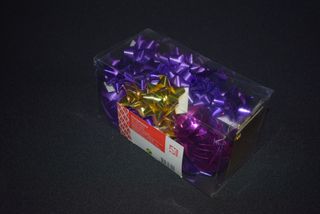 Decoração Natal, Lote caixa com suporte+vel+ Laços