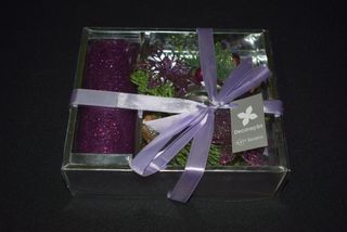 Decoração Natal, Lote caixa com suporte+vel+ Laços