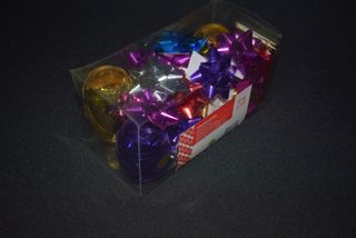 Decoração Natal, Lote caixa com suporte+vel+ Laços