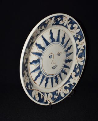 Prato decorativo Ceramica 35cm- pintado á mão 81