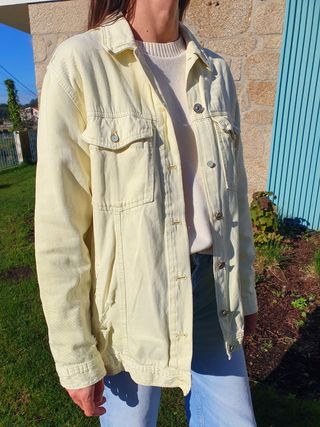 CHAQUETA VAQUERA LEFTIES AMARILLO OVERSIZE TALLA S