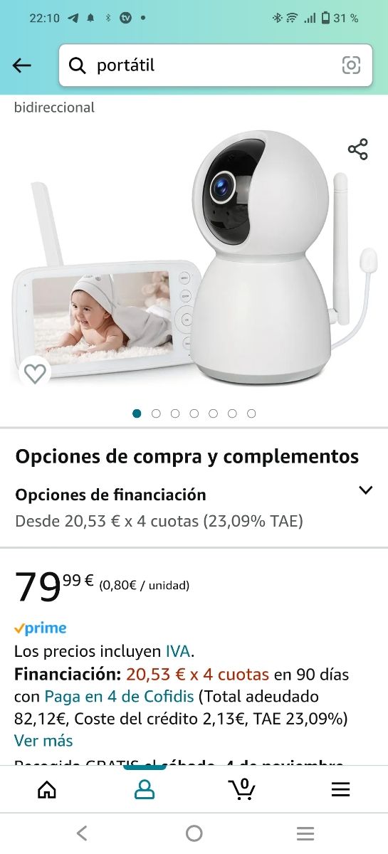 Video monitor bebé NUEVO