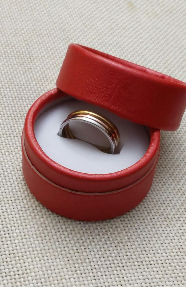 Juego de anillos de tres colores de acero inoxidab