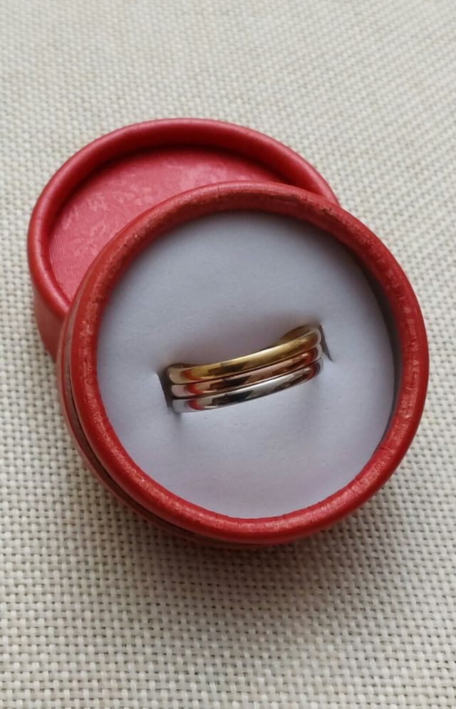 Juego de anillos de tres colores de acero inoxidab