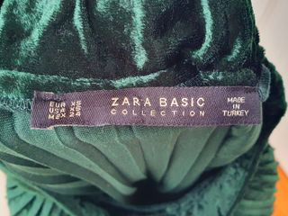 FALDA ZARA TERCIOPELO VERDE TALLA XS