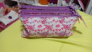 Estuche 3 cremalleras