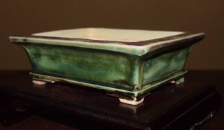 MACETA DE BONSAI  FUKUDA. 17,3 x 14,0 x 5,3 cm.