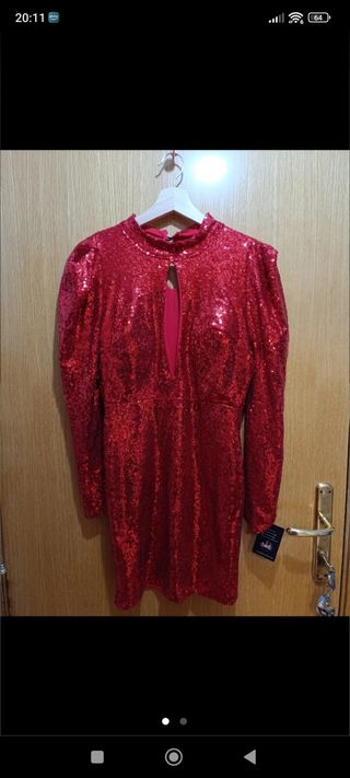 Vestido rojo lentejuelas