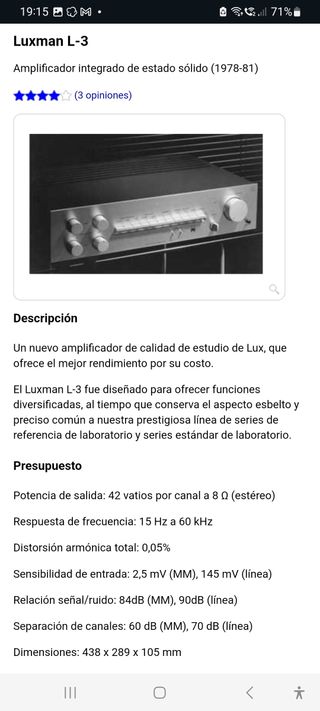 Amplificador Luxman L3