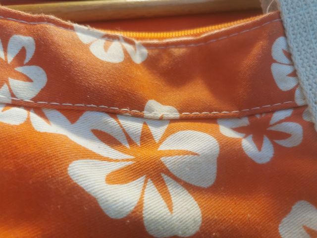 Bolso hombro tela naranja años 80