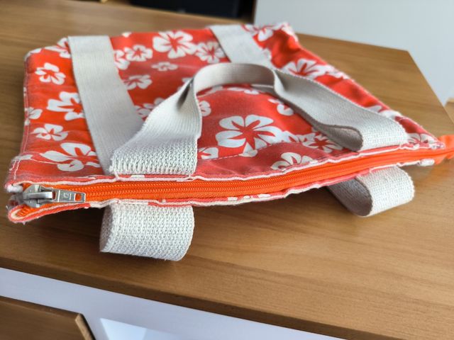 Bolso hombro tela naranja años 80