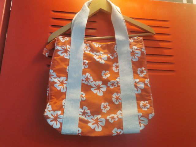 Bolso hombro tela naranja años 80