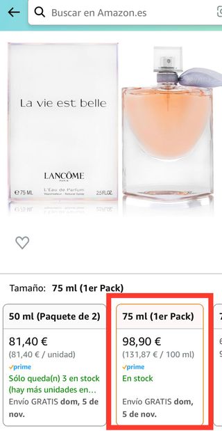 ¡0FERTA!!! PERFUME LA VIE EST BELLE LANCÔME