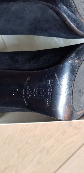 Scarpe nere camoscio e cuoio 37,5 tacco 9