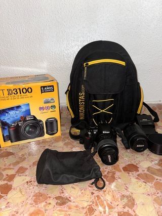 Cámara Réflex NIKON D3100 + objetivo y mas.
