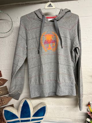 SUDADERA ADIDAS GORRO TALLA 38 gris