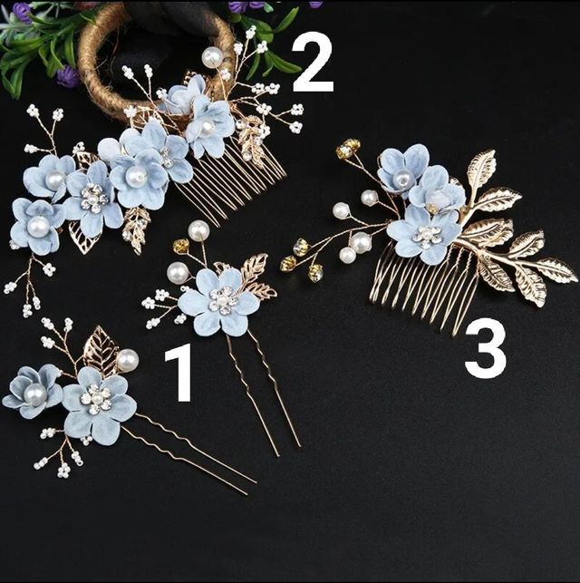 Peinas flores celeste 🩵🩵🩵