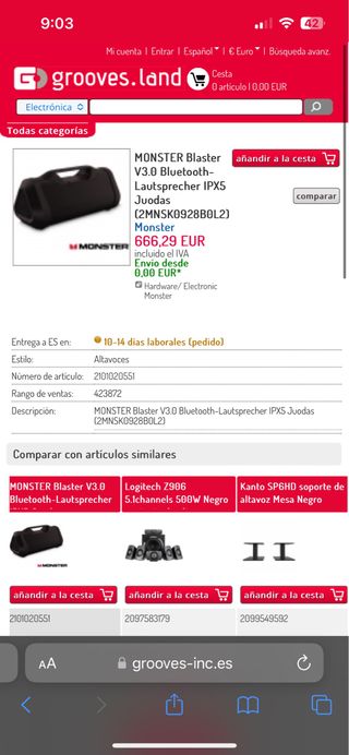 Altavoz portatil 120W Monster Blaster 3.0