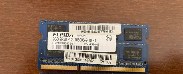 ELPIDA 2GB 2RX8 PC3 10600S 9-10-F1 EBJ21UE8BFU0-DJ