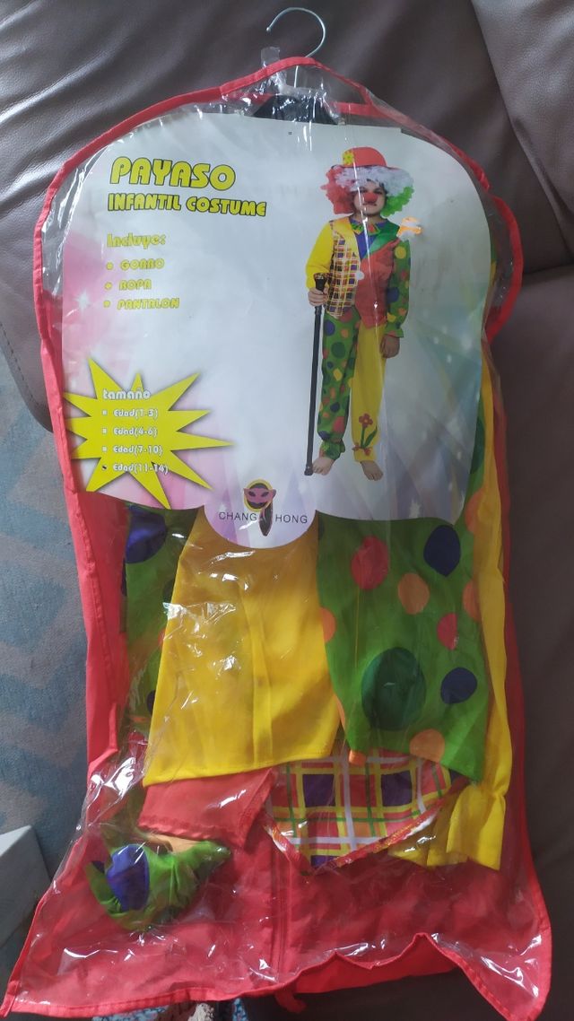 Disfraz payaso, Halloween, carnaval..