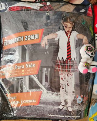 Disfraz estudiante zombi niña