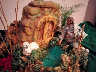 Figura Belén con fuente a motor 10 12 14 cm