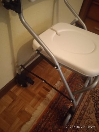 Silla inodoro con ruedas y reposapiés