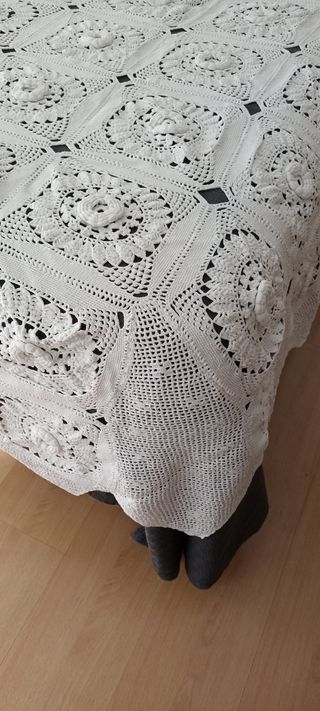 Colcha cama grande ganchillo
