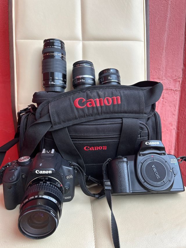 equipo de fotografia canon