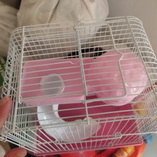 Jaula de hamster caseta, tobogán, rueda..