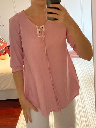 blusa a rayas rojas y blancas nueva