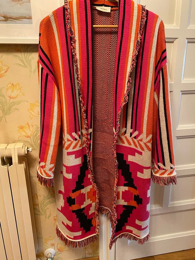 Chaqueta larga estampada