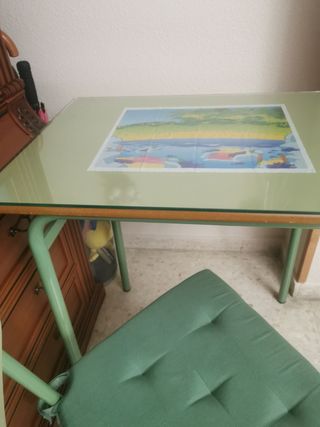 Mesa y silla pupitre escolar