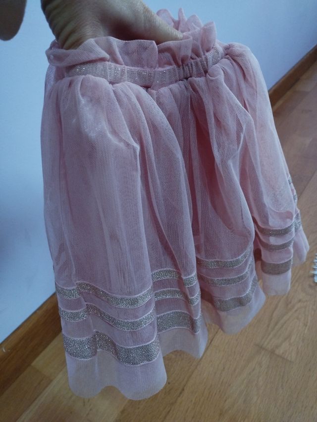 Falda tul niña rosa