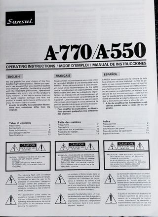 Amplificador SANSUI Mod: A770