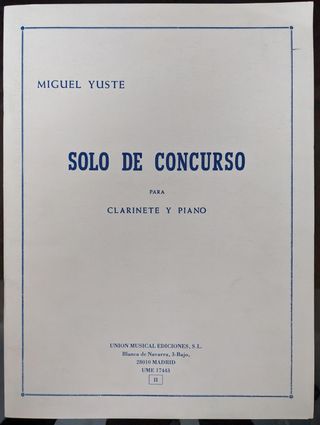 Miguel Yuste Solo De Concurso Para Clarinete
