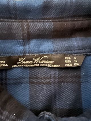 Camisa cuadros azul y negro Zara S mujer