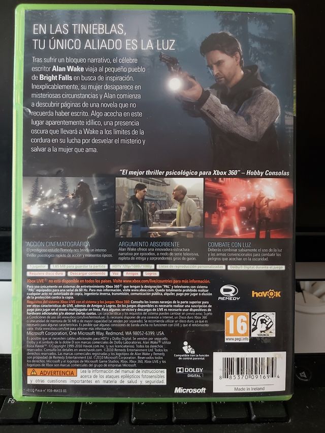 ALAN WAKE VIDEOJUEGO  XBOX 360