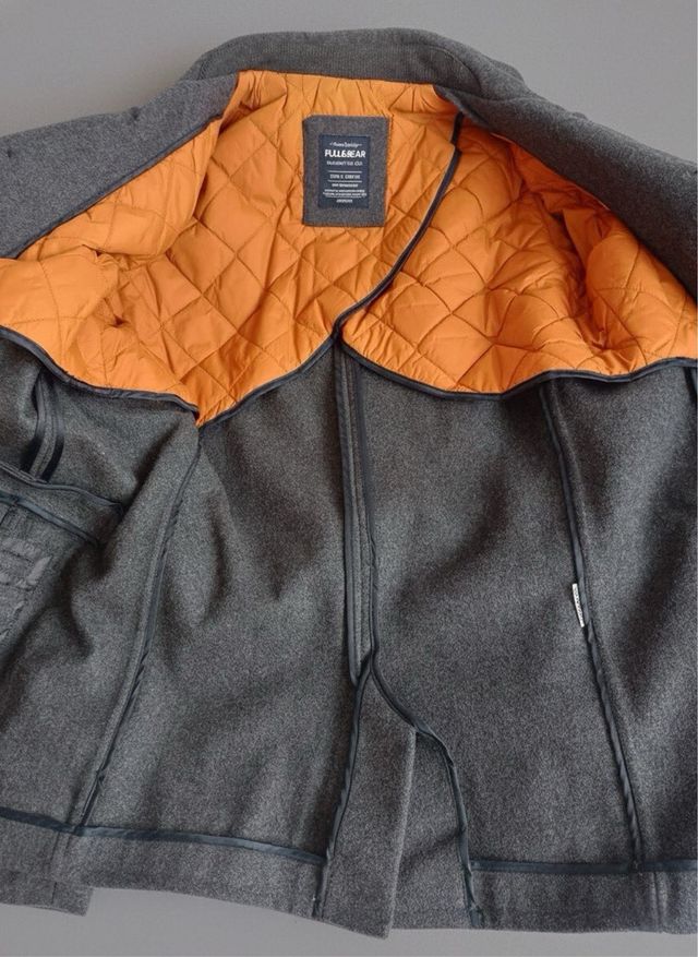 Abrigo hombre Pull&Bear gris marengo talla L