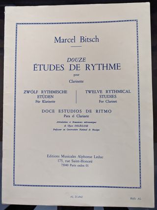 Marcel Bitsch DOUZE ÉTUDES DE RYTHME pour Clarinet