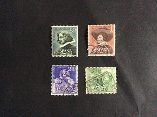 Edifil 1340/43 III Cent muerte Velázquez usada