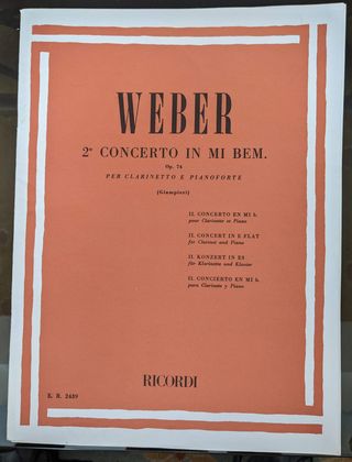 Weber 2° Concerto In Mi Bem. Op. 74 Per Clarinetto