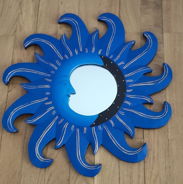 Espejo Luna azul madera