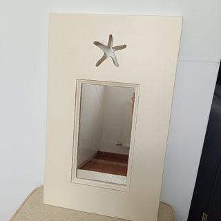 Espejo pared madera blanco