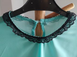 Blusa gasa verde agua