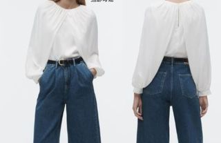 Blusa satinada Zara 